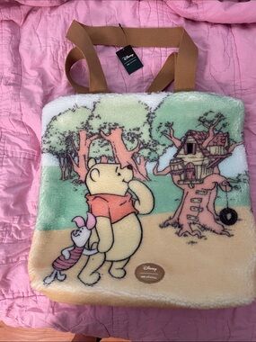 Disney Her Universe Winnie the Pooh Plush Sherpa Tote Bag - Yellow, Green & Pink